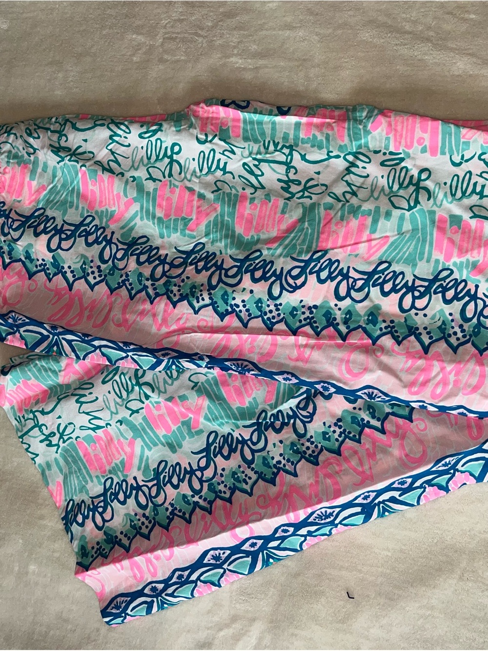 Lilly Pulitzer Bal Harbour Palazzo Pant Pink & Blue Wide-Leg Lounge Soft Pants S - Picture 9 of 9